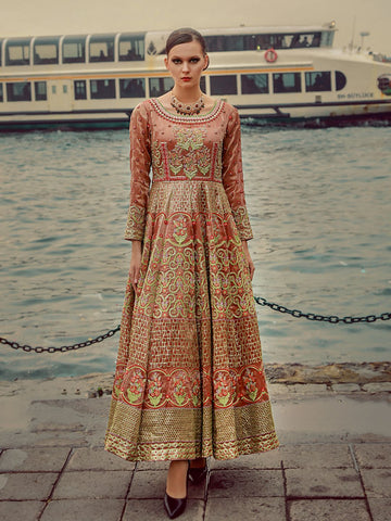 Peach Geomatric Layer Maxi