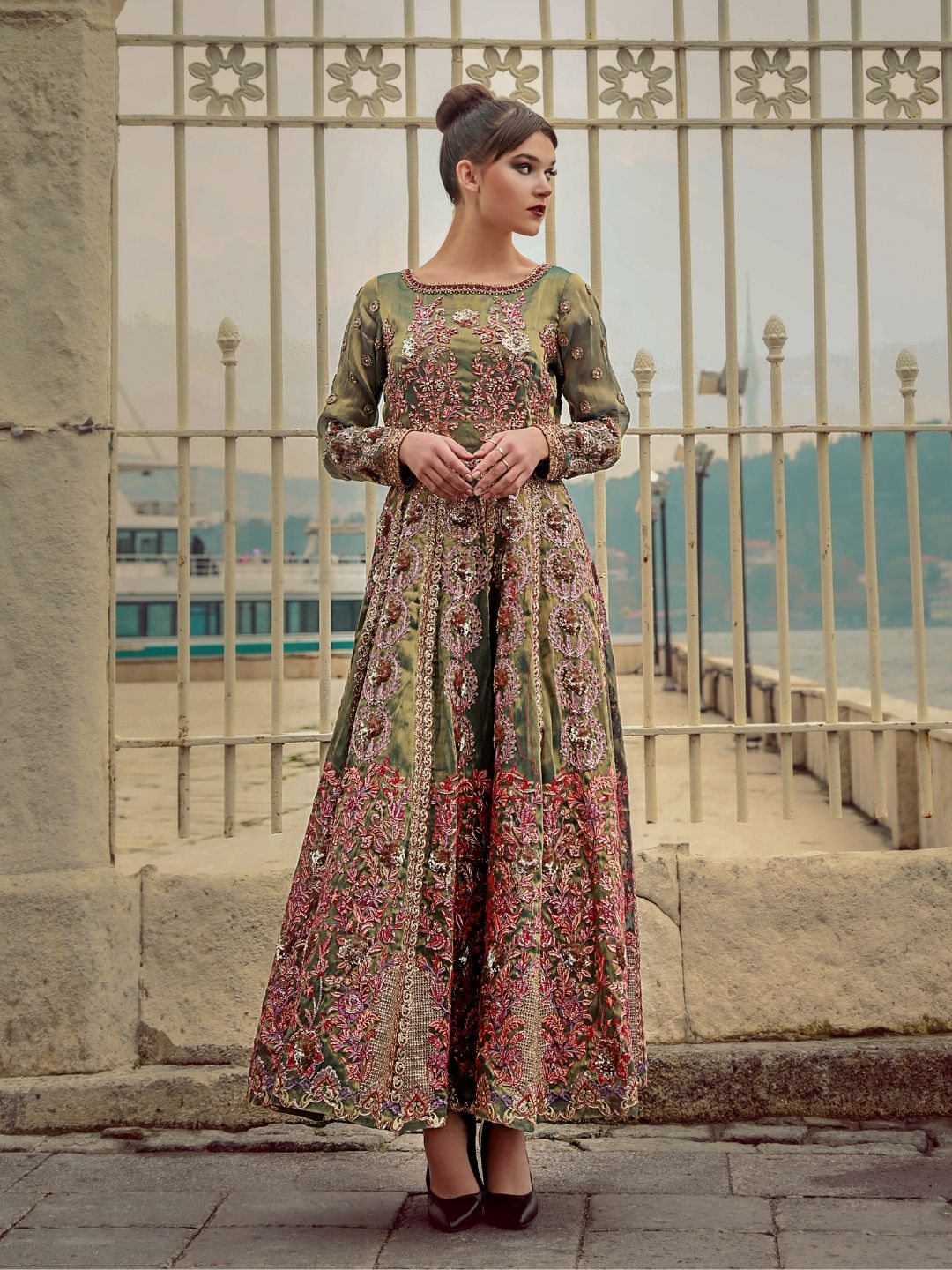 Green Peach Panel Maxi