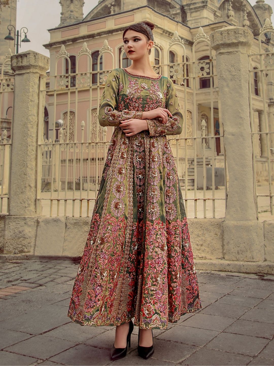 Green Peach Panel Maxi